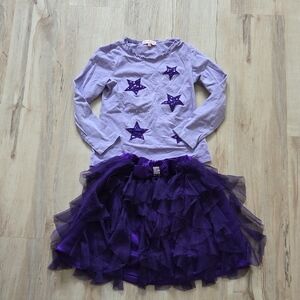 Jona Michelle Purple Starry Top And Skirt